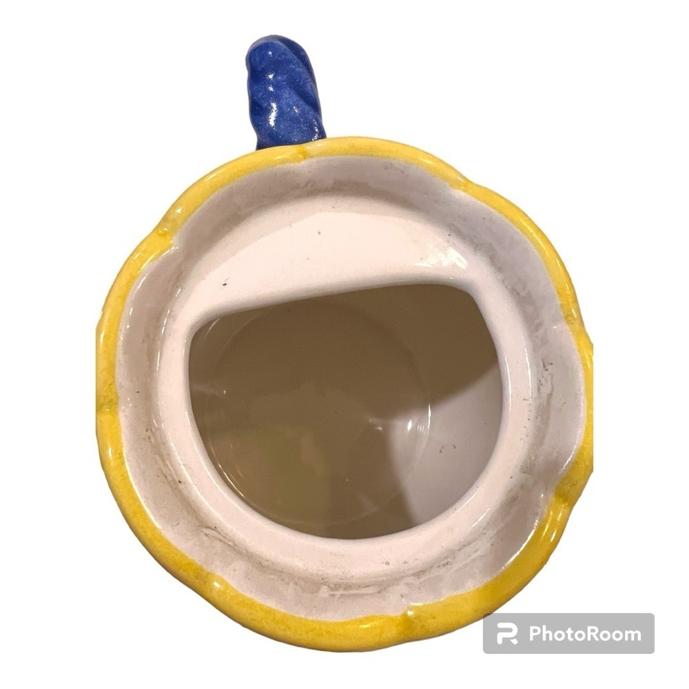 Ceramic Teapot Blue Handle Multicolor - Picture 3 of 5